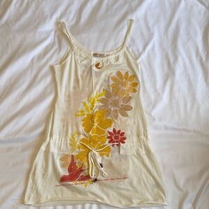 Vintage Guess Floral Print Cream tunic